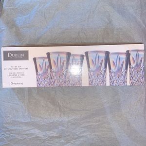 🌸DUBLIN  COLLECTION SET OF SIX CRYSTAL VODKA SHOOTERS NEW.